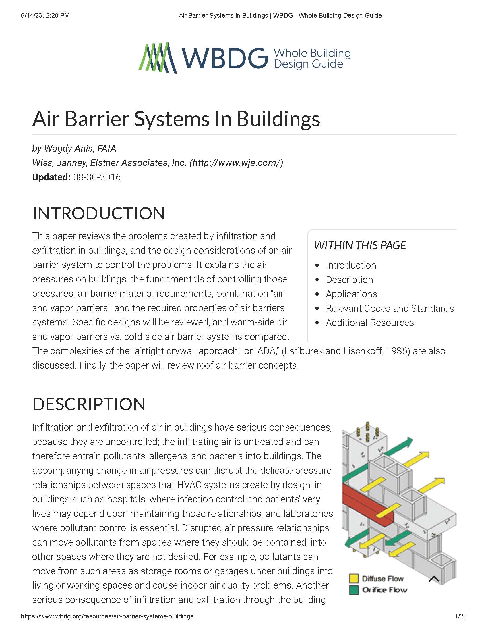 Air Barrier Systems in Buildings