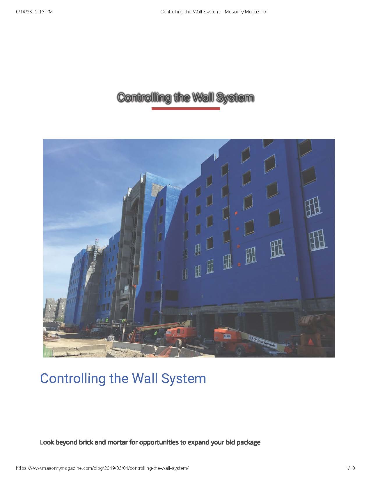 Controlling the Wall System