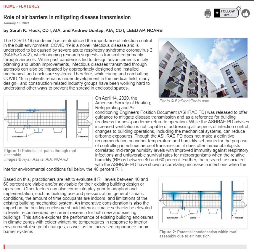 Role of Air Barriers in Mitigating Disease Transmission