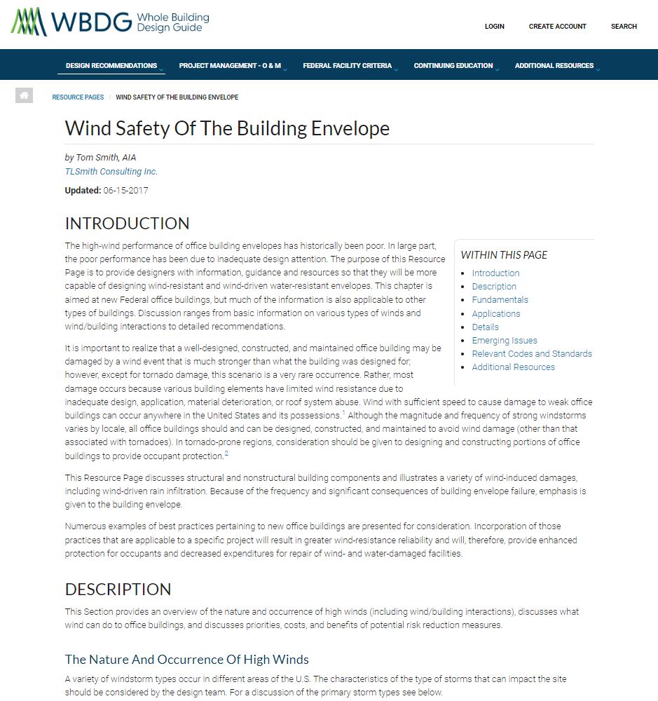 Wind Safety of the Building Envelope