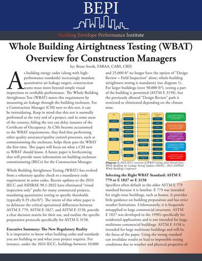 Whole Building Airtightness Testing   Contractor Overview