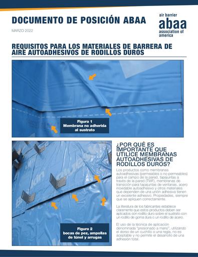 Documento de posicion ABAA Requisitos Materiales Barrera Aire Rodillos Duros